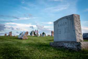 gravestones at a cemetery