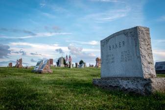 gravestones at a cemetery