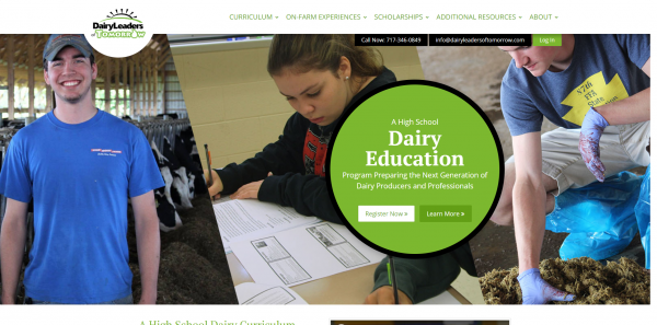 Dairy Leaders of Tomorrow website homepage