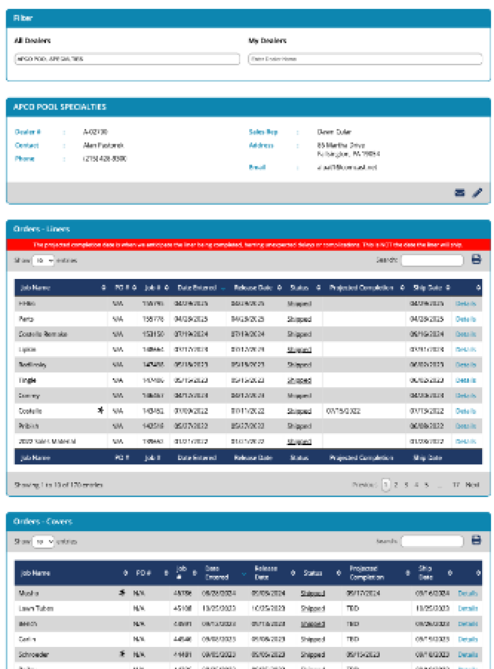 Garret Liners & Safety Covers Case Study<br> Order Status and Tracking Solution