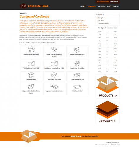 Crescentbox products corrugated php