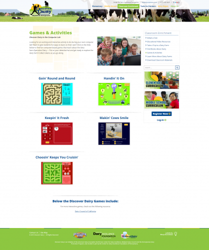 Discoverdairy classroom enrichment games activities