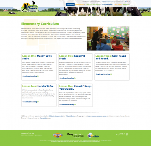 Discoverdairy elementary curriculum