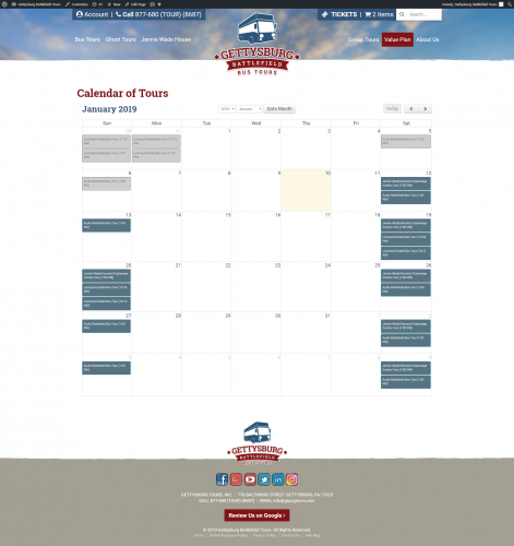 Gettysburgbattlefieldtours value plan calendar of tours