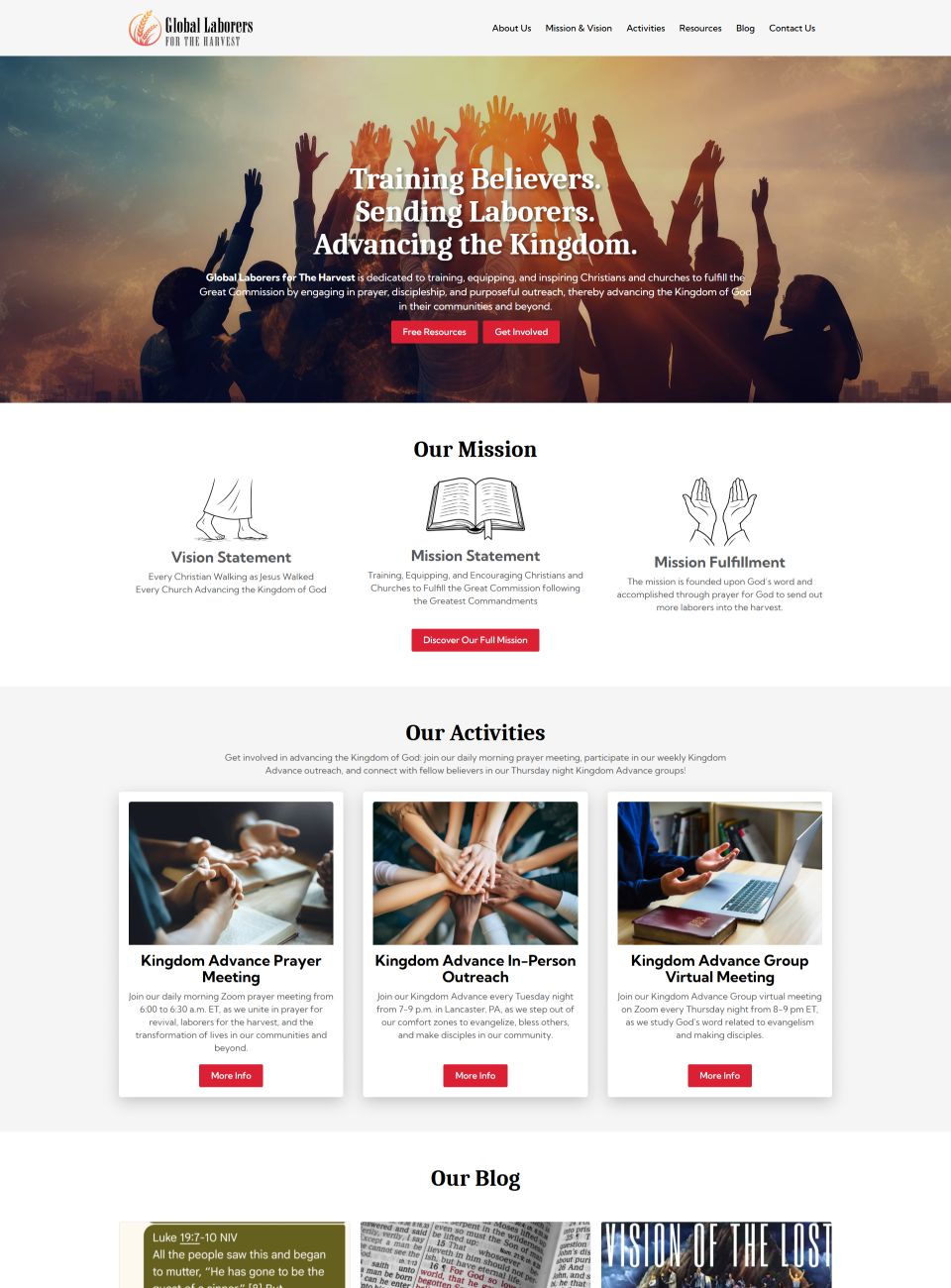 Global Laborers for the Harvest Global Laborers for the Harvest