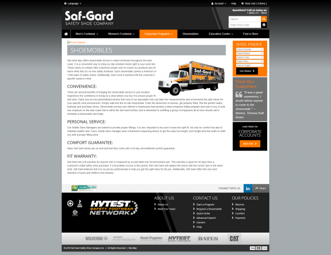 Safgard corporate shoe programs shoemobile