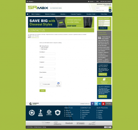 Srmax contact us catalog request