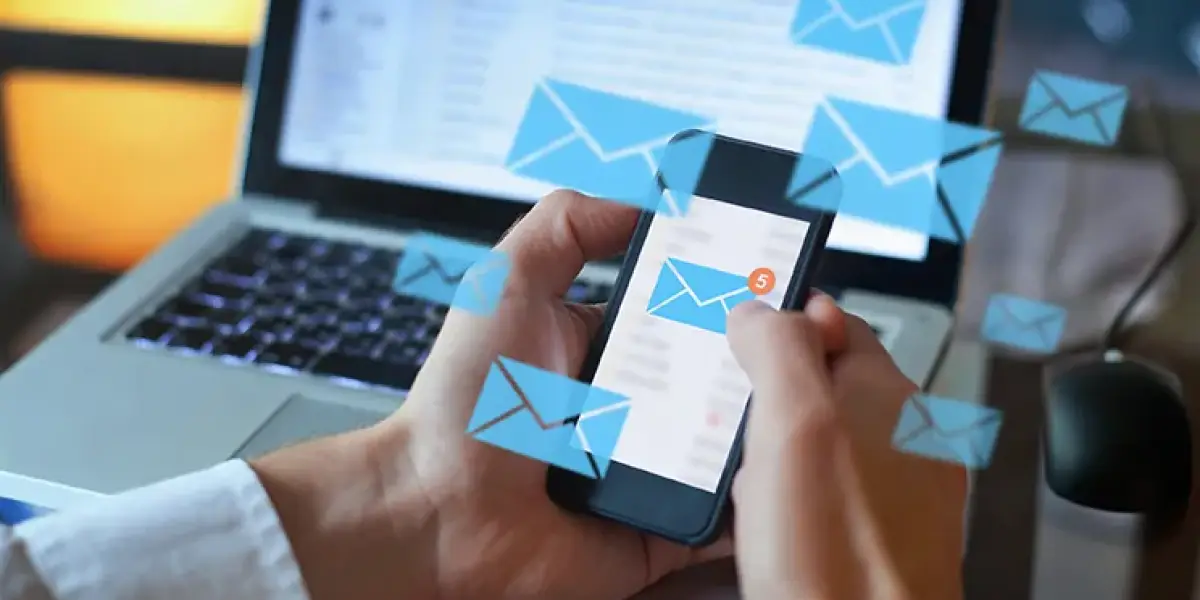 Email marketing campaign inbox illustration