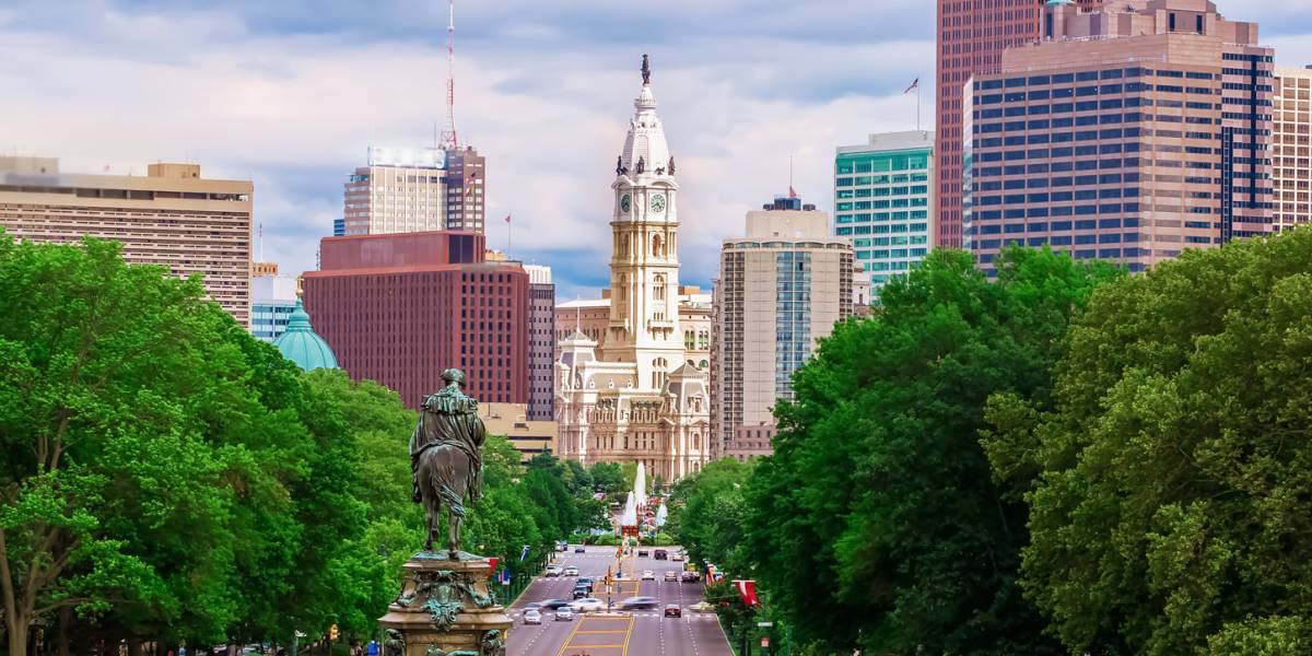 Sharp Innovations Philadelphia PA office — Philadelphia skyline