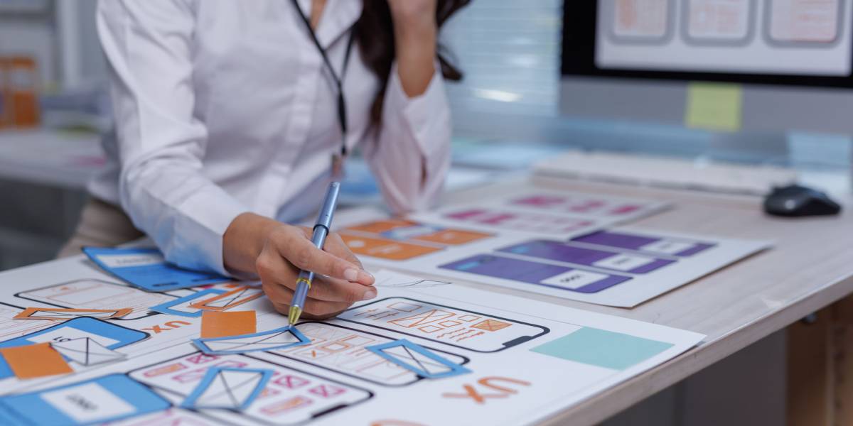 UX wireframe planning and responsive web design process
