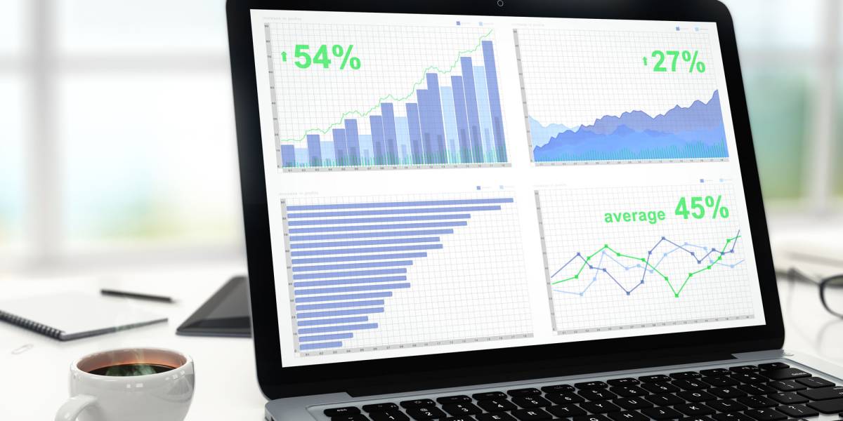 SEO audit services — laptop displaying website audit charts and metrics