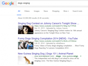 dogs singing google search