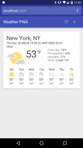 Progressive Web App - Weather Example