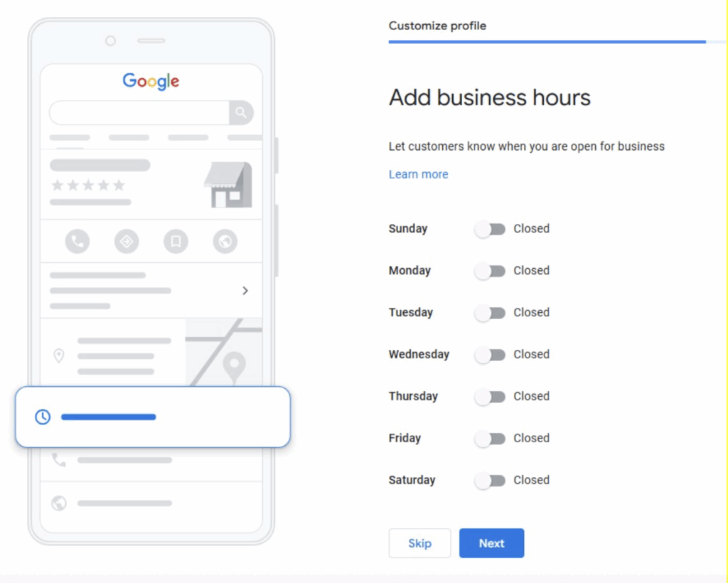 update hours google business