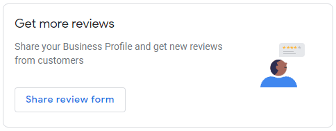 screenshot of button to get Google review link