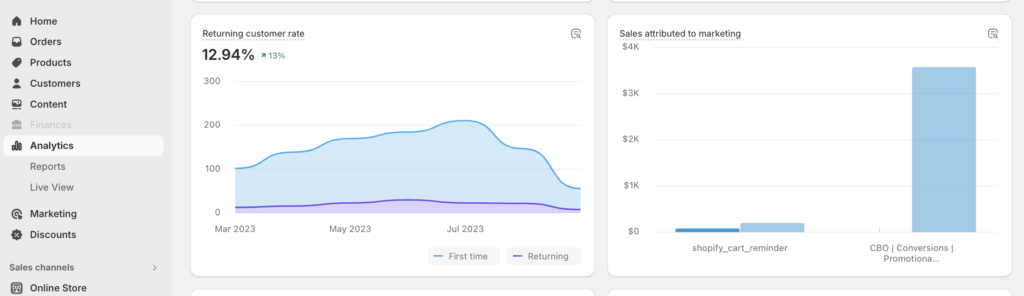 Shopify analytics