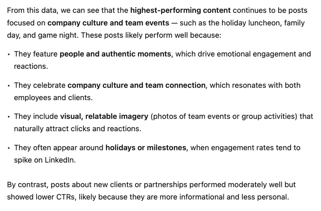 ChatGPT LinkedIn post feedback