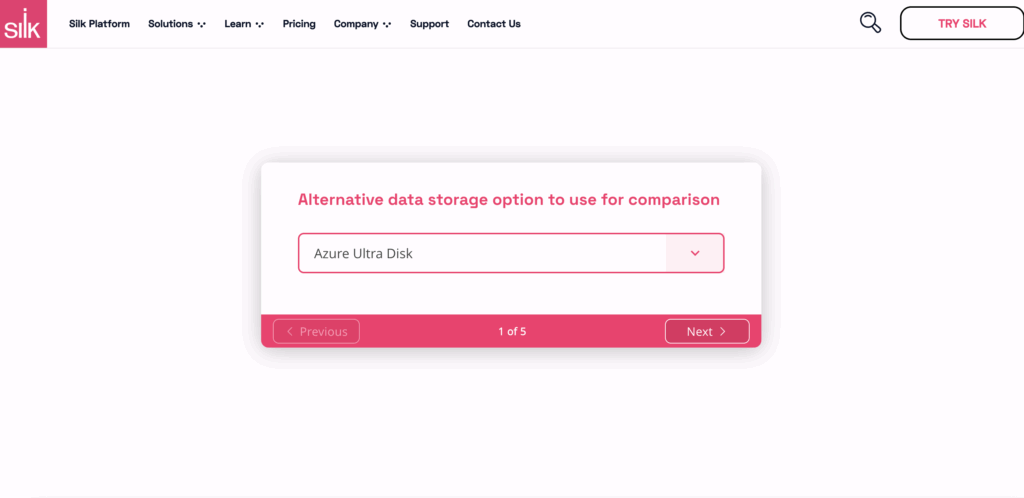 example of ROI calculator by Silk
