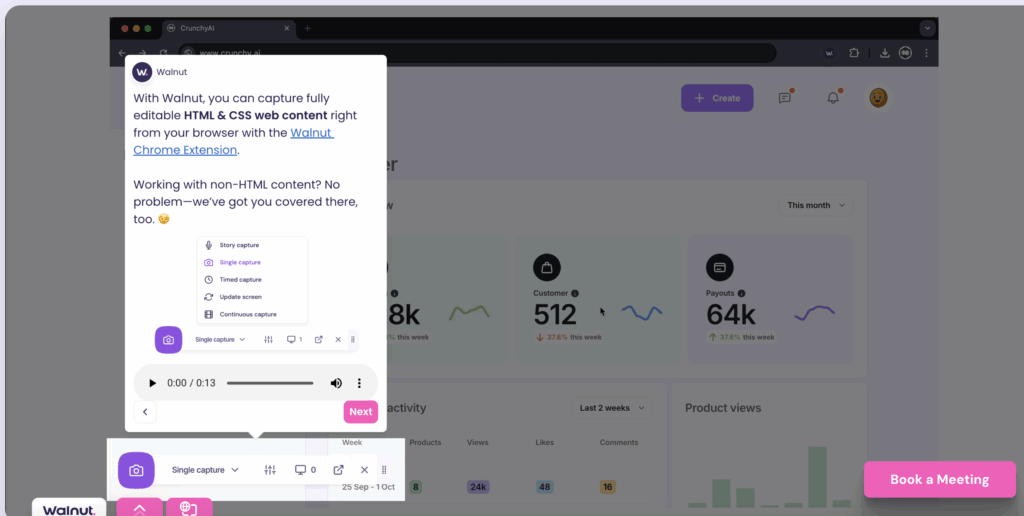 example of step-by-step interactive demo