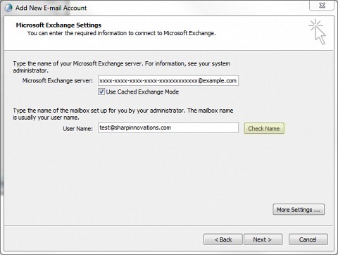 Completion step to add exchange account