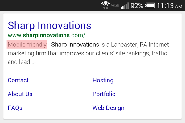 Google's "Mobile-Friendly" Search Tag