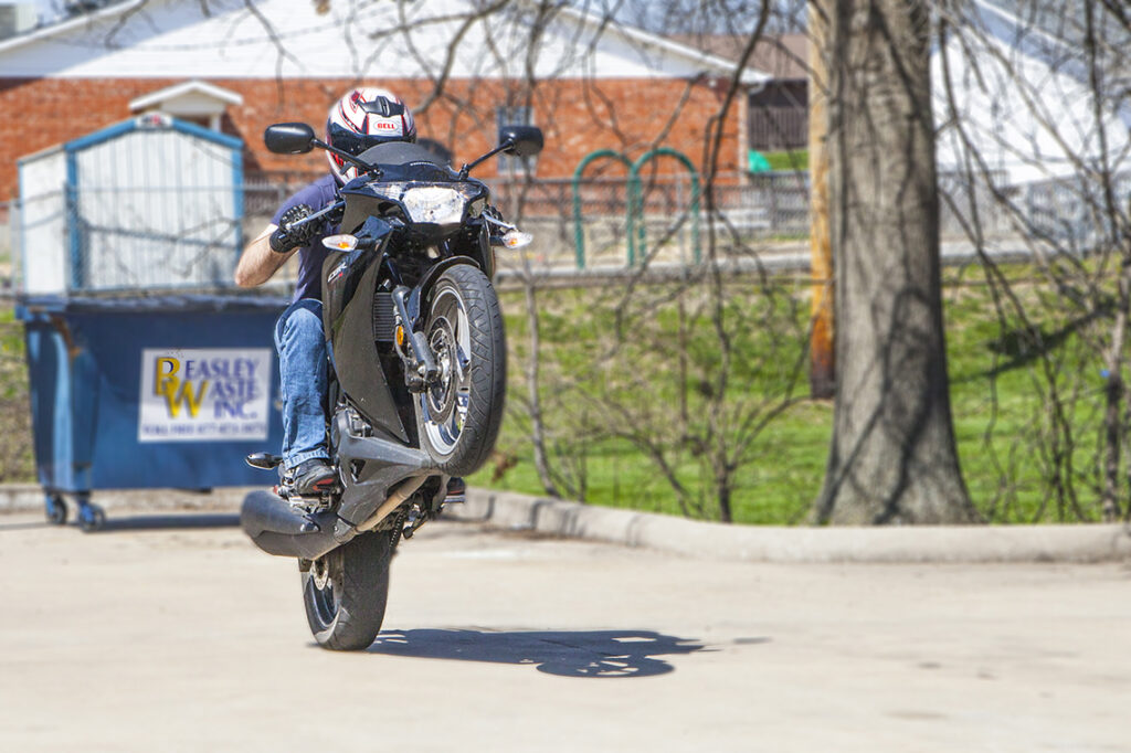 the author on his motorcycle