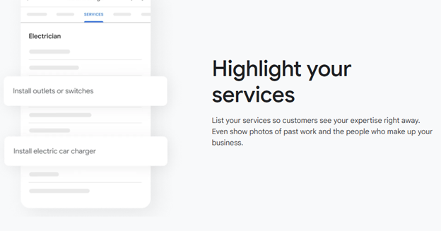 Highlight your services with a Google Business Profile