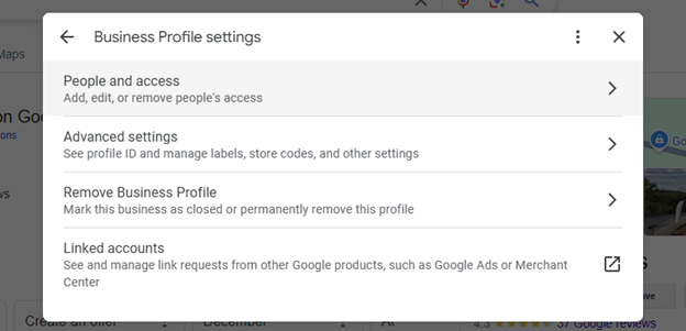 Inviting Google Business Profile team members