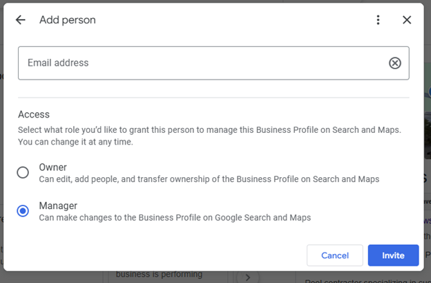 Adding user admins on your Google Business Profile