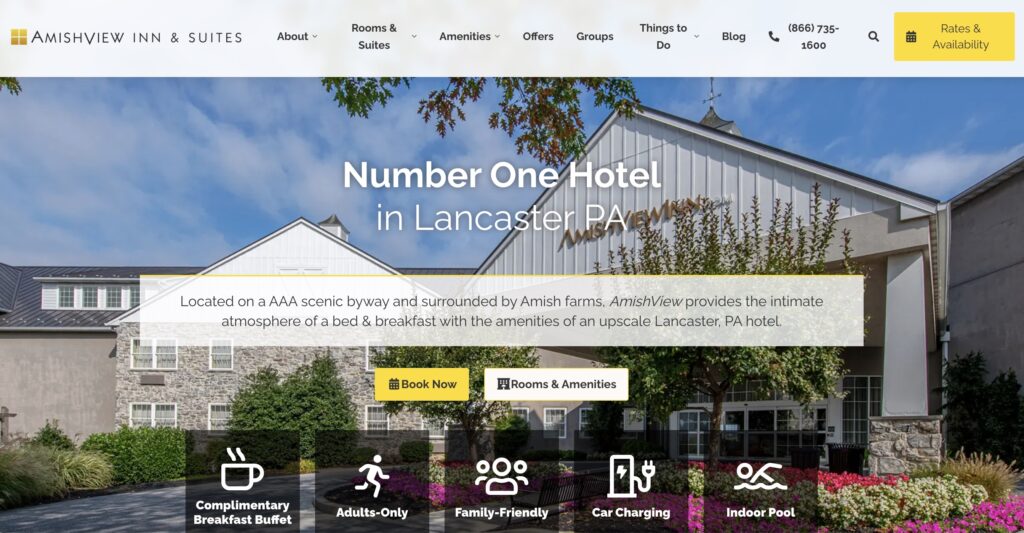Amish View Inn website designed by Sharp Innovations